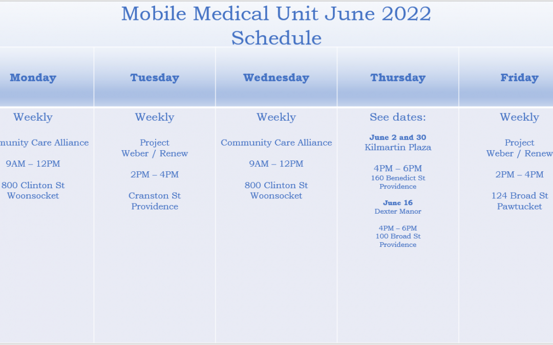 June Mobile Unit Treatment: Find a location for testing near you!