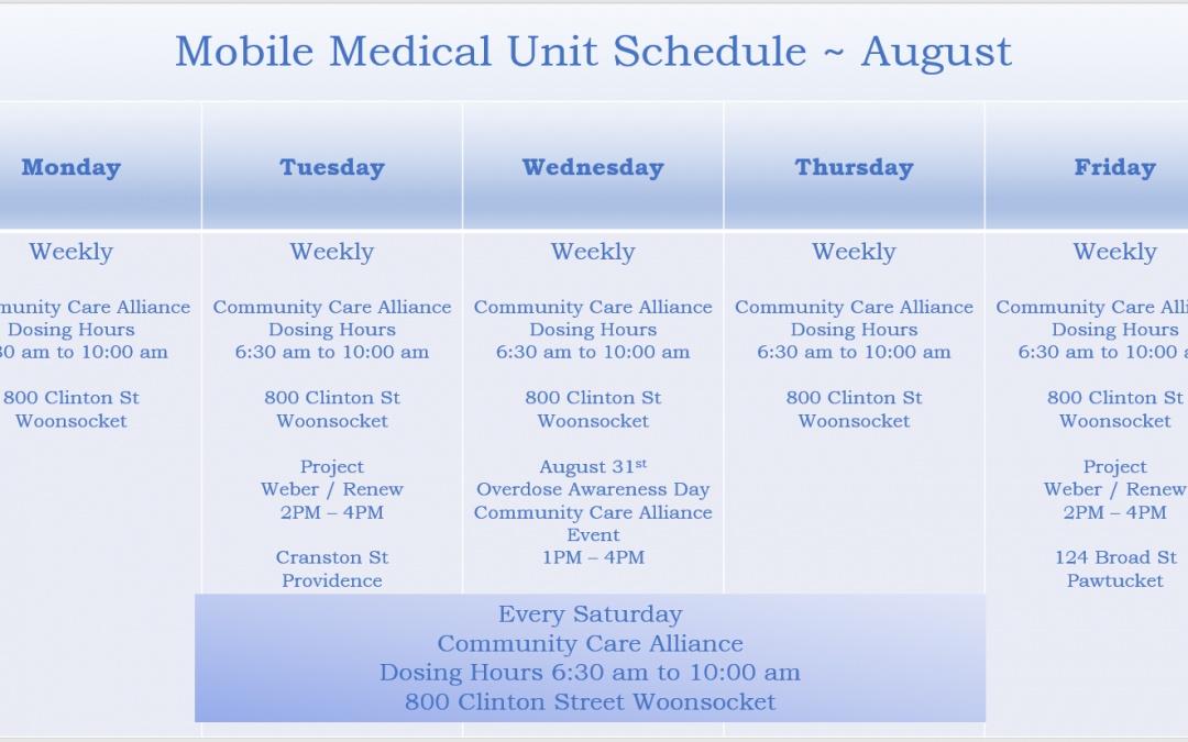 August Mobile Unit Treatment: Find a location near you!
