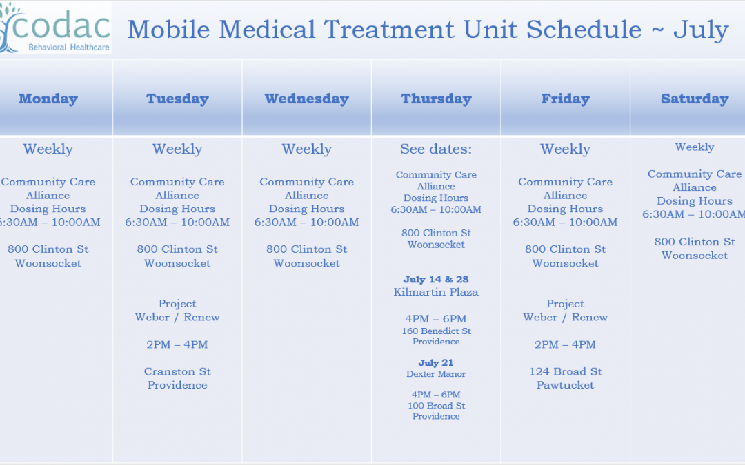 July Mobile Unit Treatment: Find a location near you!