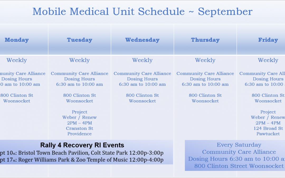 September Mobile Unit Treatment: Find a location near you!